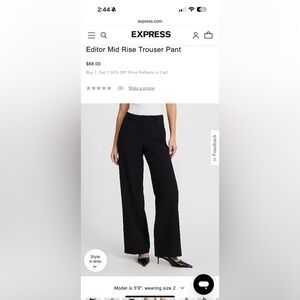 Express Editor Mid Waisted Trouser Flare